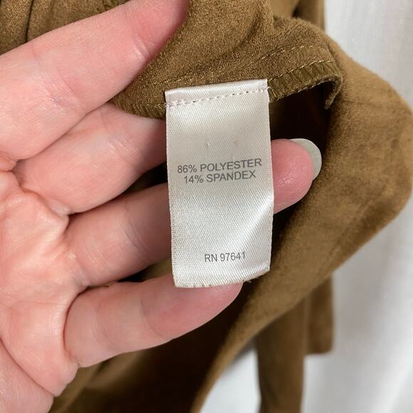 J.Jill Brown Faux Suede Moto Jacket Sz.2X - Picture 9 of 10